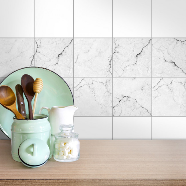 Fliesenaufkleber 4er Set Marmor